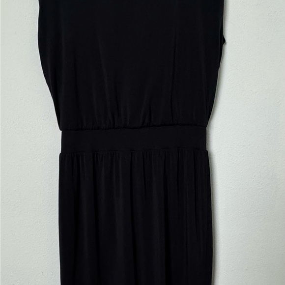 Athleta Santorini Cinch Dress Solid Black‎ Sleeveless Midi Size Small Petite - Picture 8 of 16